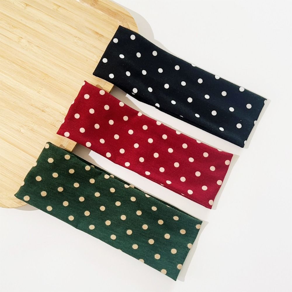 Yoga Fitness Band - Retro Verstellbares Polka-Dot-Stirnband Elastisches Stretch-Yoga-Haarband Anti-Schweiß-Druck