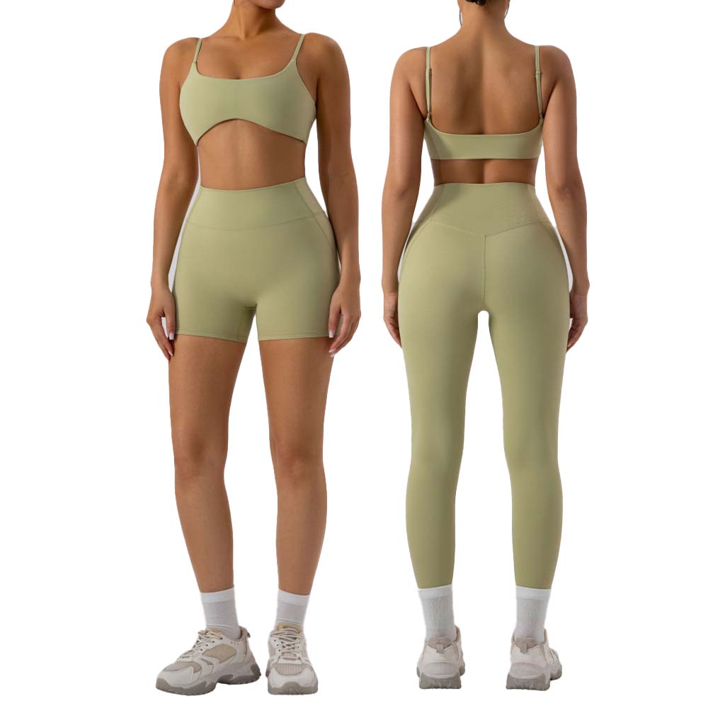 Yoga Và Fitness - Lauf-Trainingsset, verstellbare Schultergurte, Fitness-Yoga-BH und Leggings/Shorts