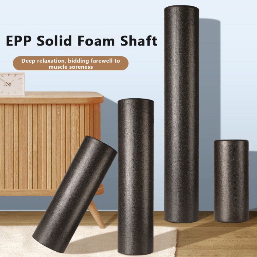 Foam Roller - Einfache Hochdichte-Schaumstoff-Yoga-Rolle aus EPP, Schwarzer Massiver