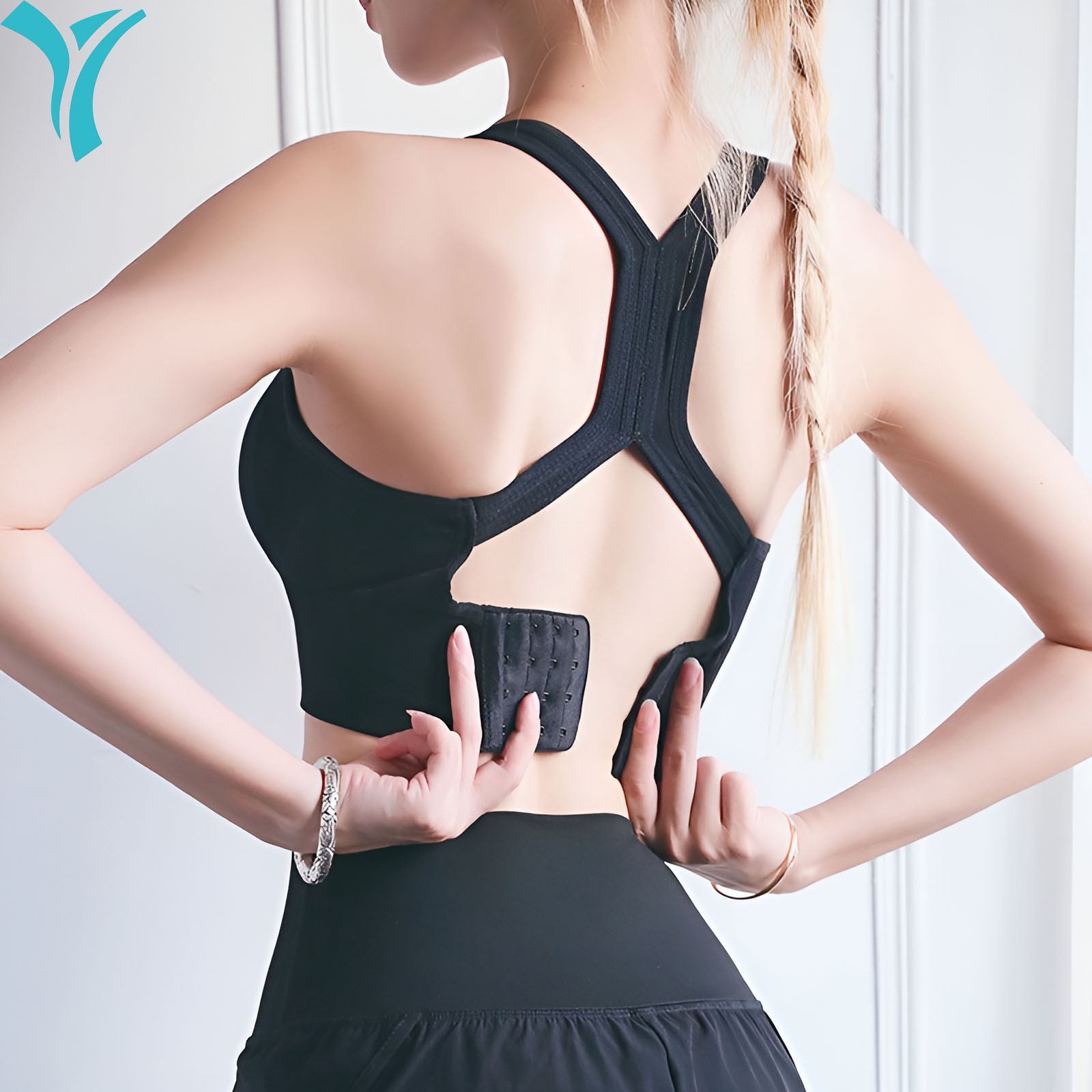 Yoga Fitness Ring - ZHUOHUA Sport-BH für Damen, Cross-over-Design, verstellbare