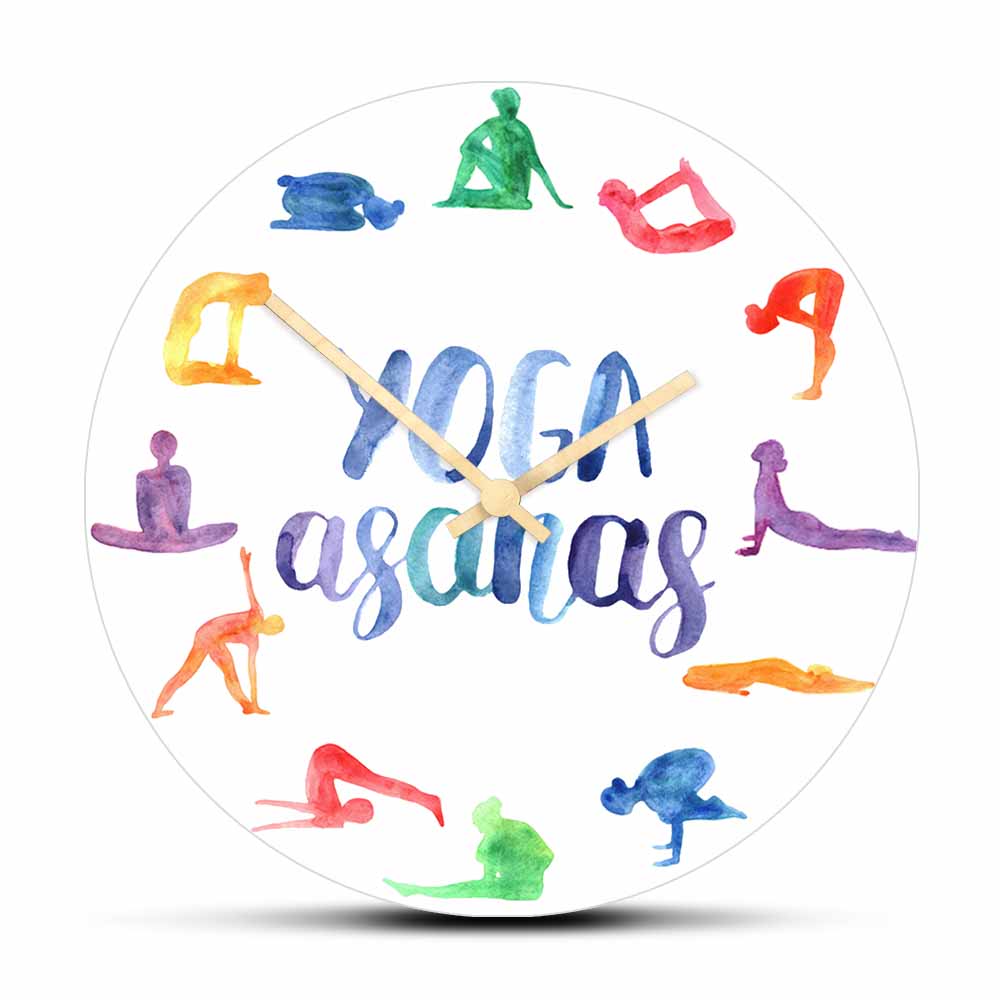 Yoga Fitness Watch - Yoga Asanas Modernes Design Wanduhr Home