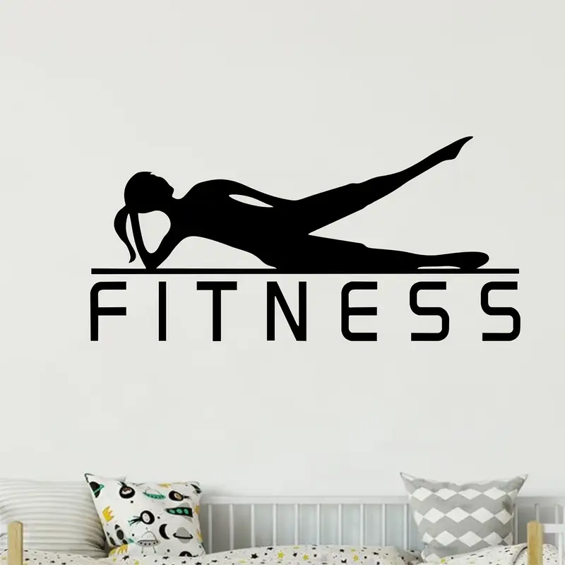 Ein Vinyl-Aufkleber mit einem  – Yoga Fitness Wallpaper Bewertung und Preis