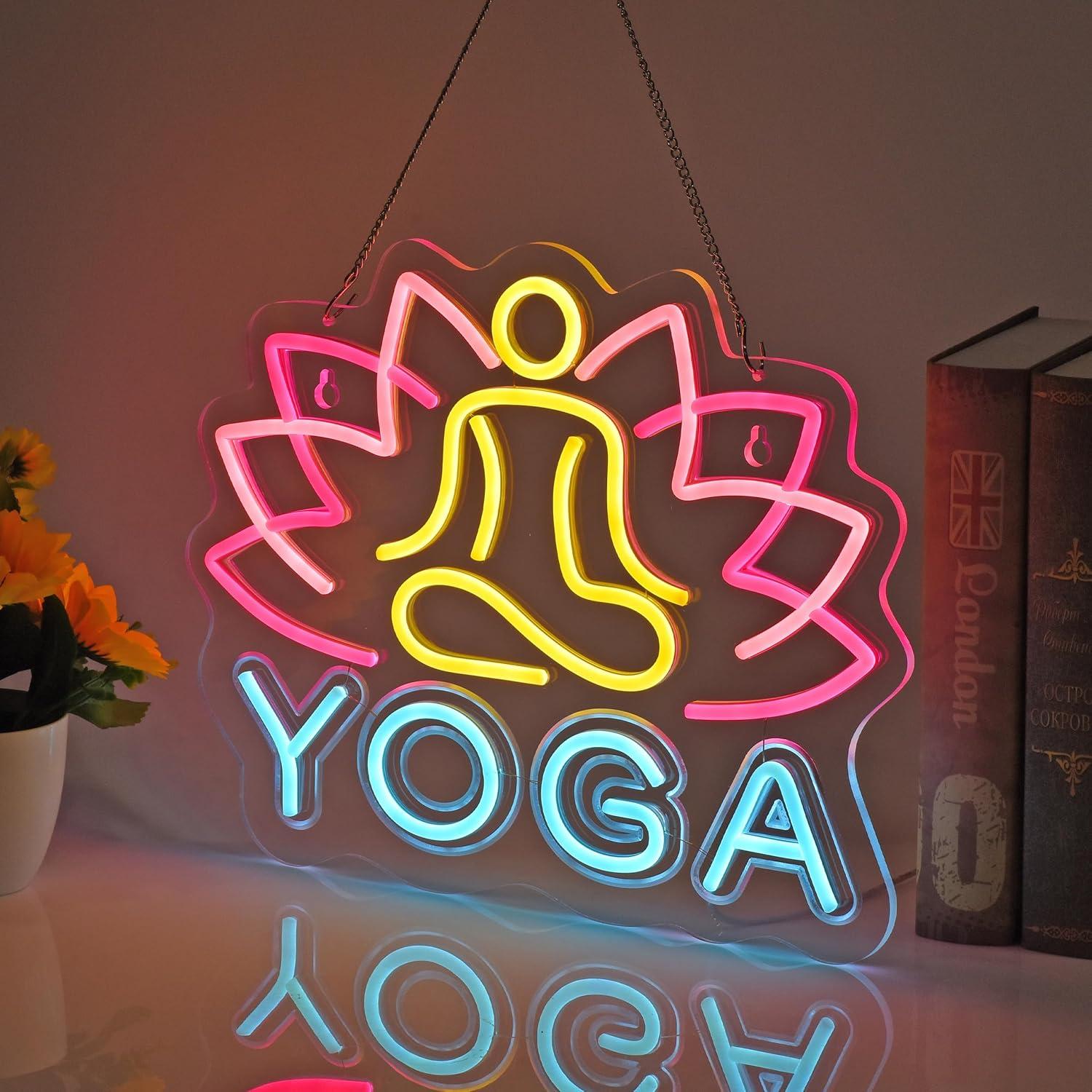 Yoga-Neonschild, Neonlichter,  – Yoga Fitness Club Bewertung und Preis
