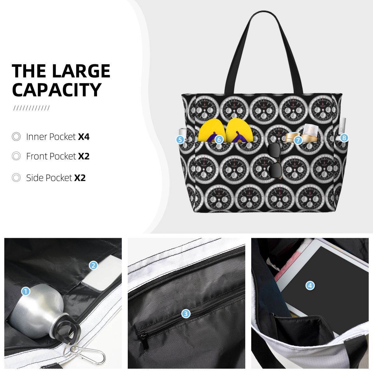 Schwarze Luxus-Strandtasche mi – Yoga Fitness Watch Bewertung und Preis