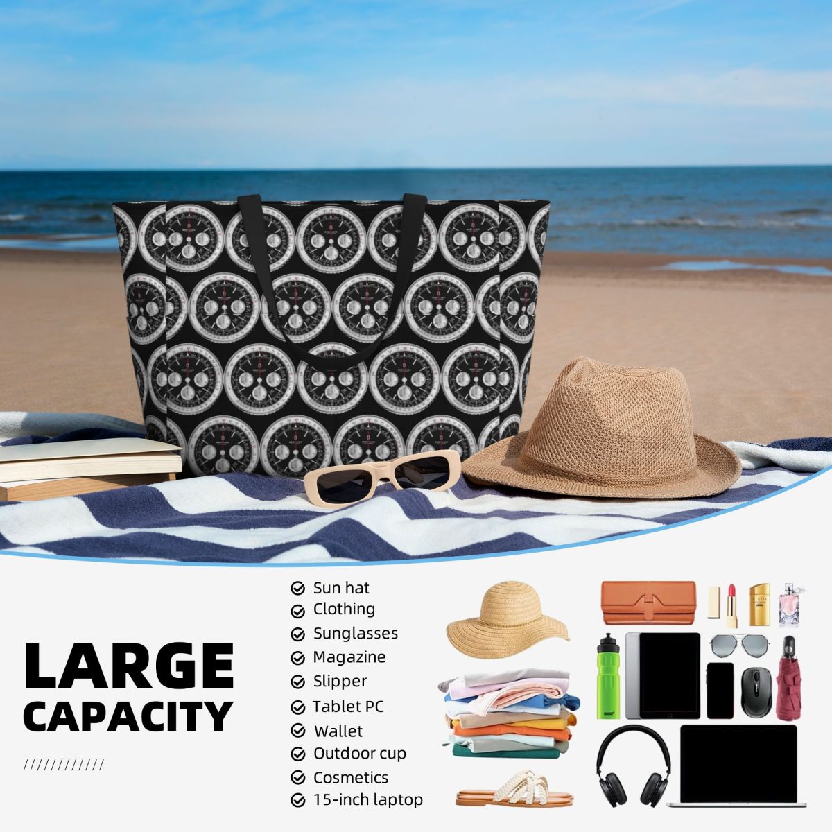 Schwarze Luxus-Strandtasche mi – Yoga Fitness Watch Bewertung und Preis