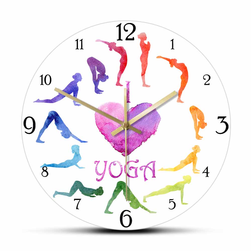 Wanduhr mit Aquarell-Motiv „I  – Yoga Fitness Watch Bewertung und Preis
