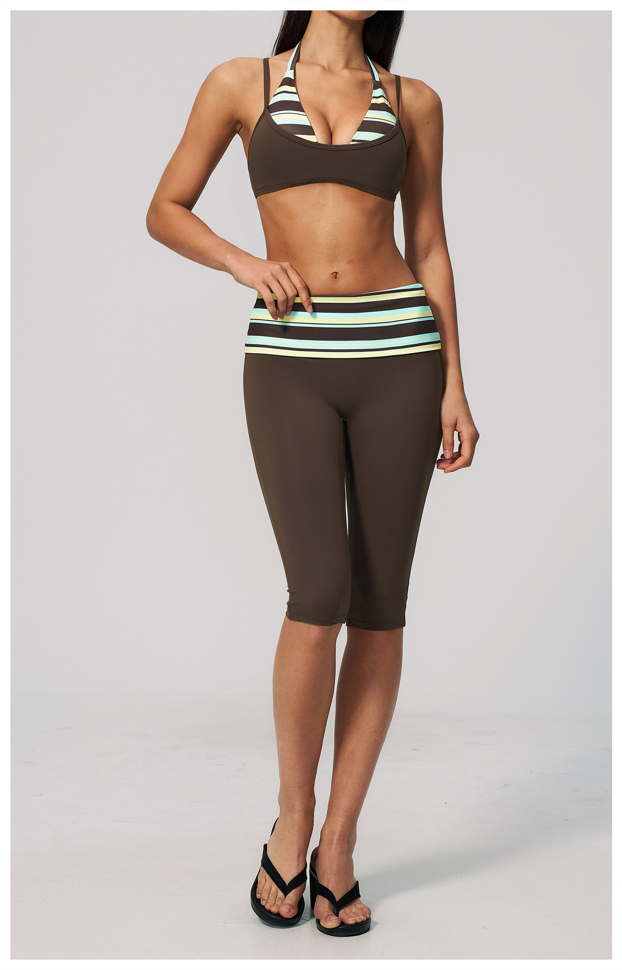 STYLISH LADY Gestreifte Capri- – Yoga Fitness Club Bewertung und Preis
