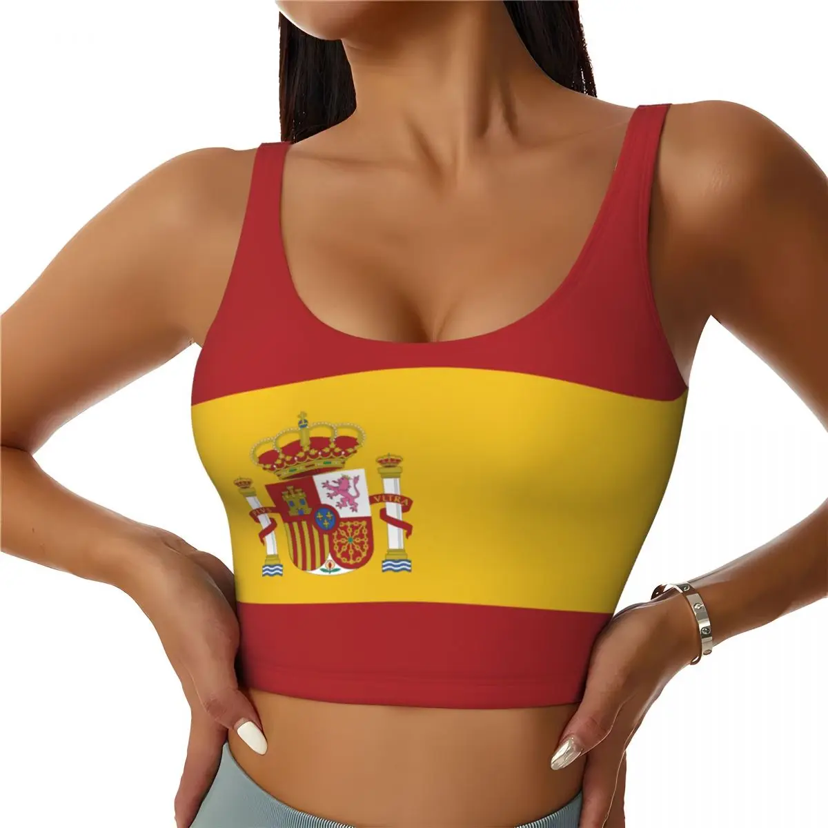 Spanien Flagge Basic Tops Frau – Yoga Và Fitness Bewertung und Preis